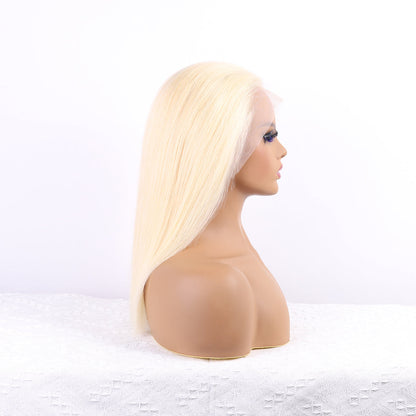 Blonde bob wig 13X4 HD Transparent 613 Lace 100% high quality human hair