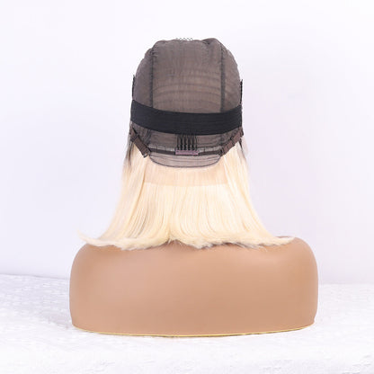 1B/613 Lace Frontal  BOB 100%high quality human hair Lace Front Wigs with Black Roots Ombre Color