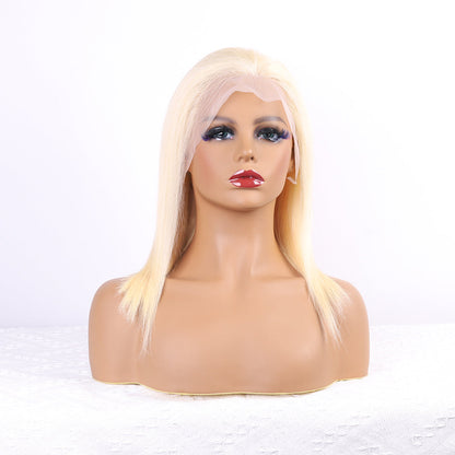 Blonde bob wig 13X4 HD Transparent 613 Lace 100% high quality human hair