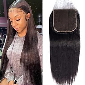 Superior 4x4 transparent Lace Closure With 3  straight bodywave hairbundle 100% humen hair