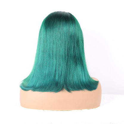 Green Lace Front Wig Human Hair 13x4 Hd Lace green bob wig100% Human Hair