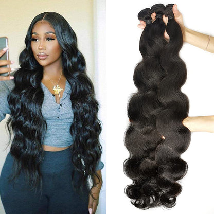 Superior 13x4 Transparent Lace frontal With 3  straight bodywave hairbundle 100% humen hair