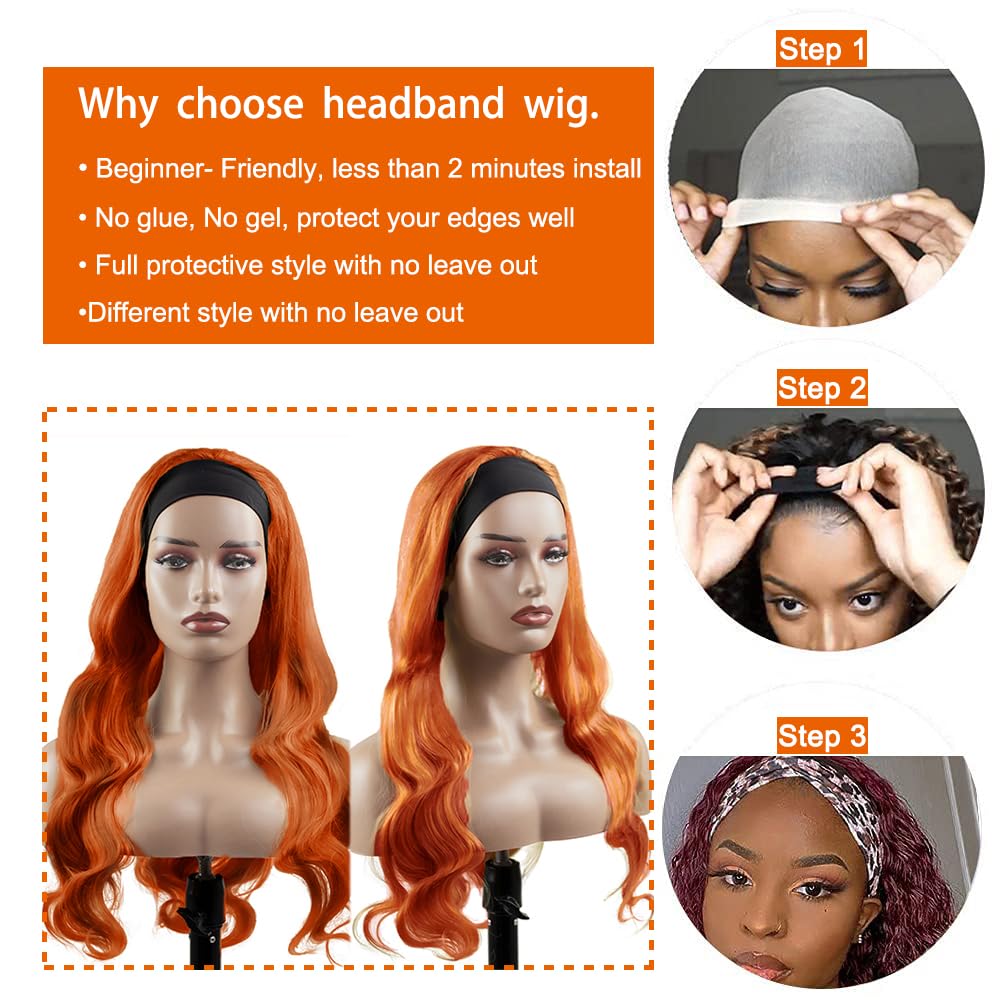 Ginger Orange Lace Front Wigs Human Hair loose Wave 13x4 Transparent HD Lace Frontal Wigs Colored Wigs 350#18inch