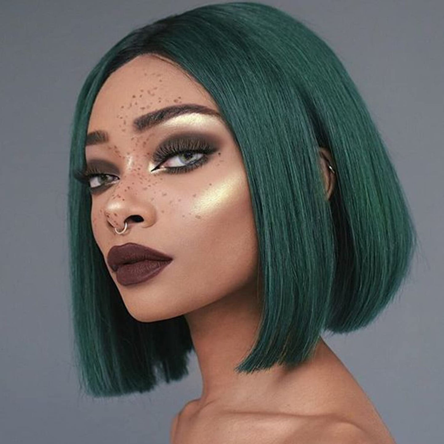 Green Lace Front Wig Human Hair 13x4 Hd Lace green bob wig100% Human Hair