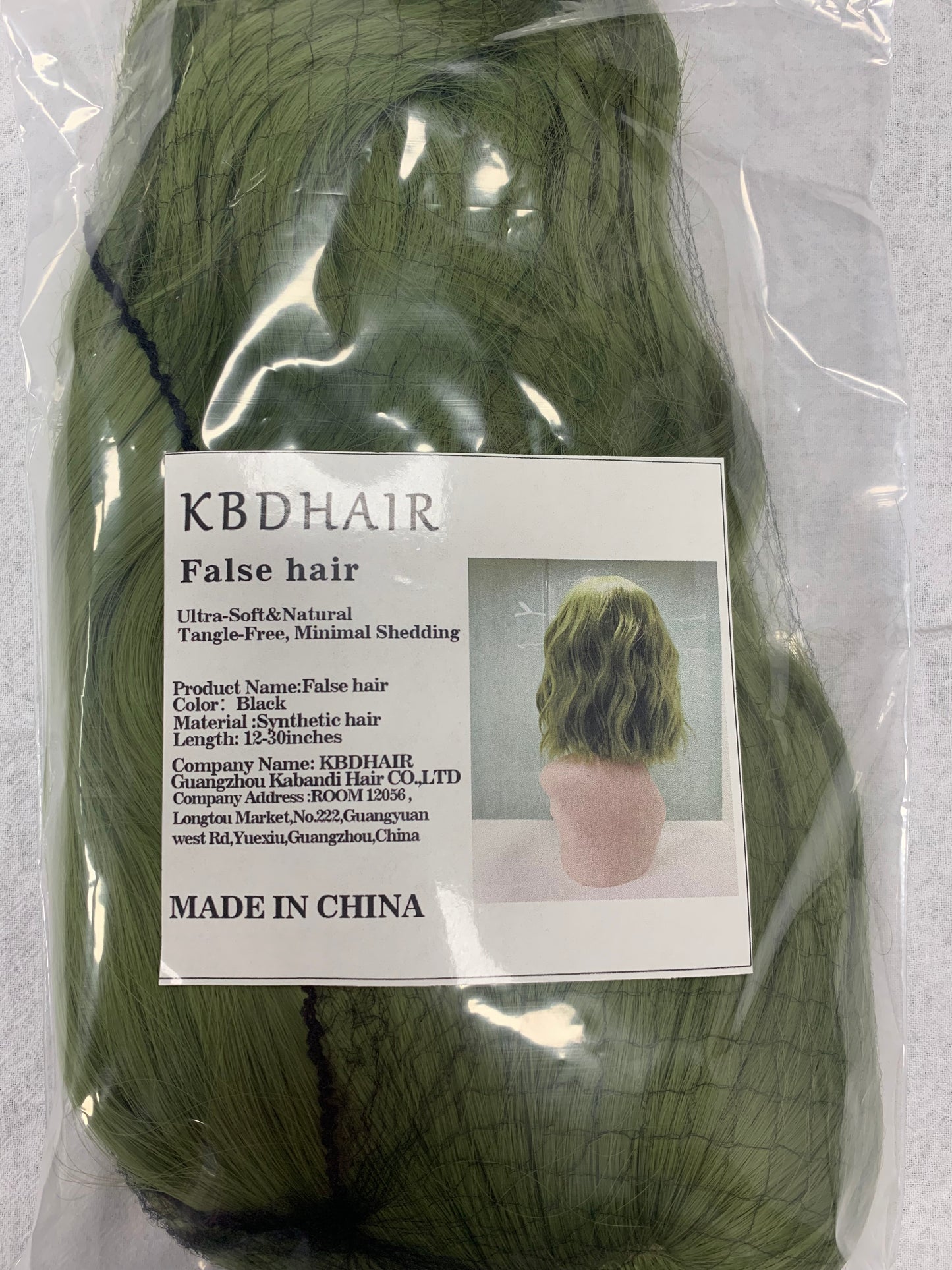 KBDHAIR false hair 180 Denisty color Green synthetic hair