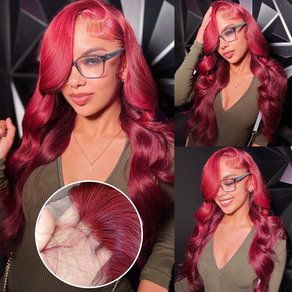 99J Burgundy Lace Front Wigs Human Hair Wig  13x4 HD Lace Frontal Human Hair