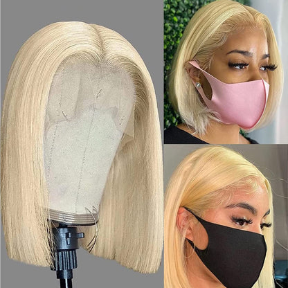 Blonde bob wig 13X4 HD Transparent 613 Lace 100% high quality human hair