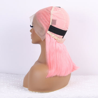 Pink Lace Front Wig Human Hair 13x4 Hd Lace Pink Straight Wigs Human Hair Transparent Lace  Human Hair Wigs for Women