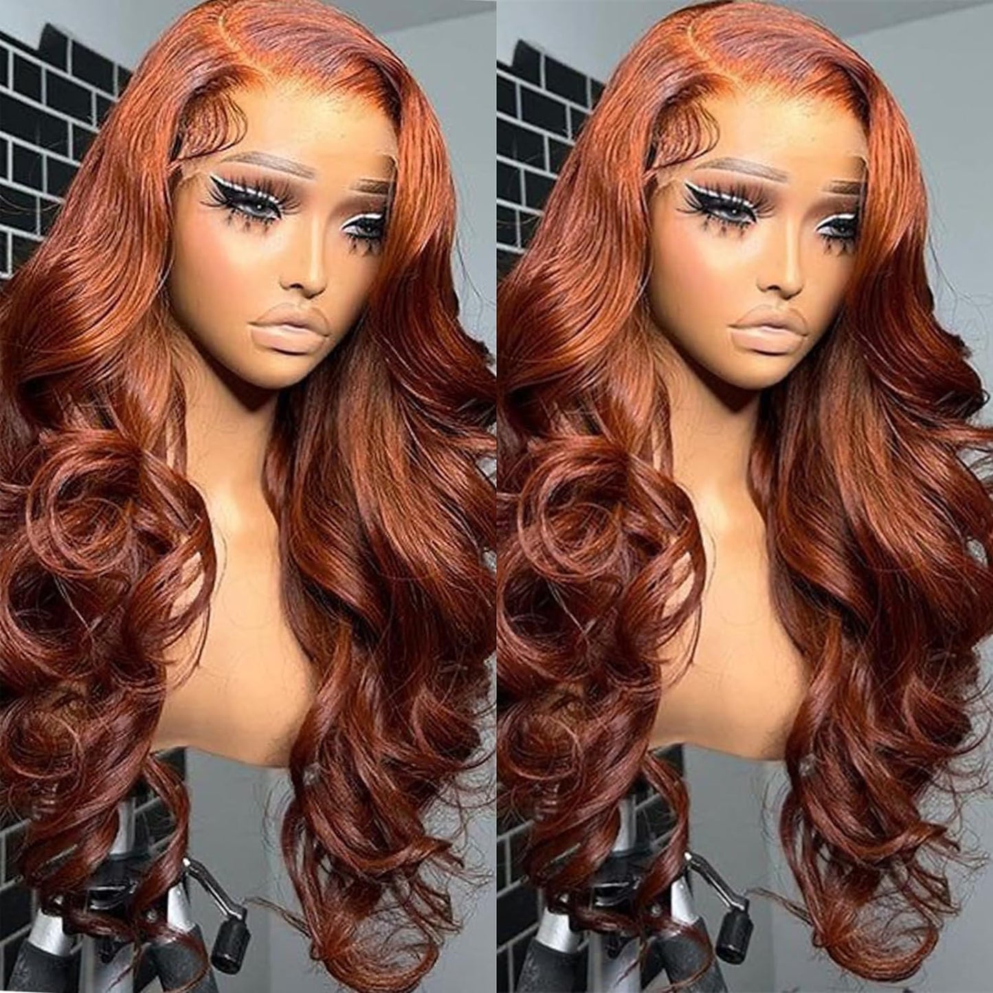 Ginger Orange Lace Front Wigs Human Hair loose Wave 13x4 Transparent HD Lace Frontal Wigs Colored Wigs 350#18inch