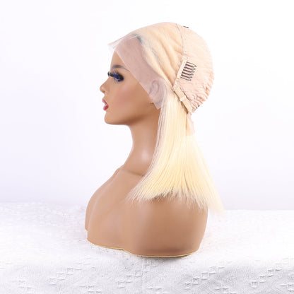 Blonde bob wig 13X4 HD Transparent 613 Lace 100% high quality human hair