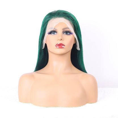 Green Lace Front Wig Human Hair 13x4 Hd Lace green bob wig100% Human Hair