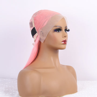 Pink Lace Front Wig Human Hair 13x4 Hd Lace Pink Straight Wigs Human Hair Transparent Lace  Human Hair Wigs for Women