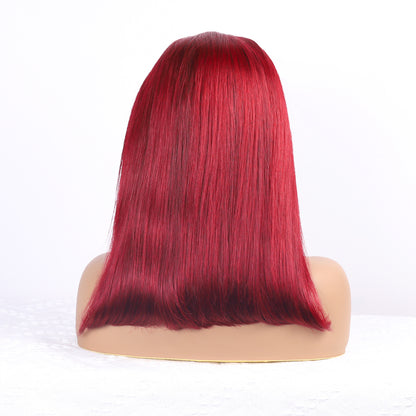 99J Burgundy Lace Front Wigs Human Hair Pre Plucked Bob Wig  13x4 HD Lace Frontal Glueless Straight Short Bob Wig Human Hair Bob Wigs For Black Women