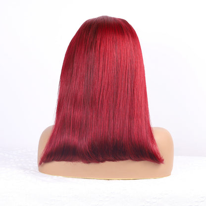 99J Burgundy Lace Front Wigs Human Hair Bob Wig  13x4 HD Lace Frontal  Straight Short Bob Wig Human Hair Bob Wigs