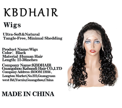 KBDHAIR WIGS 100% Virgin Hair Italian Curly Wigs HD5*5 Natural Color 180 Denisty