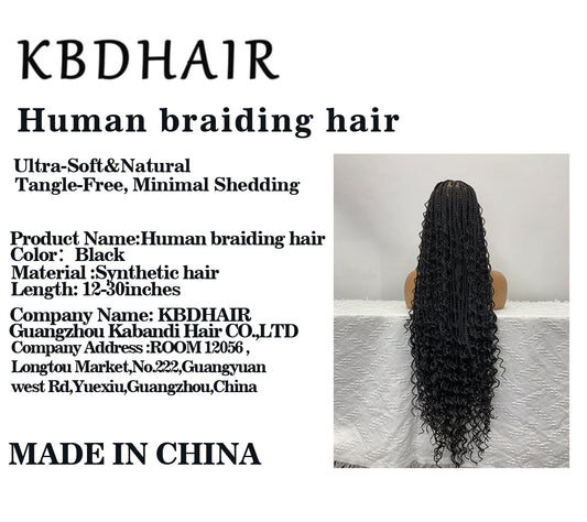 KBDHAIR Human braiding hair Lace Front Wig, 180 Denisty Wig Natural Hairline Natural Color