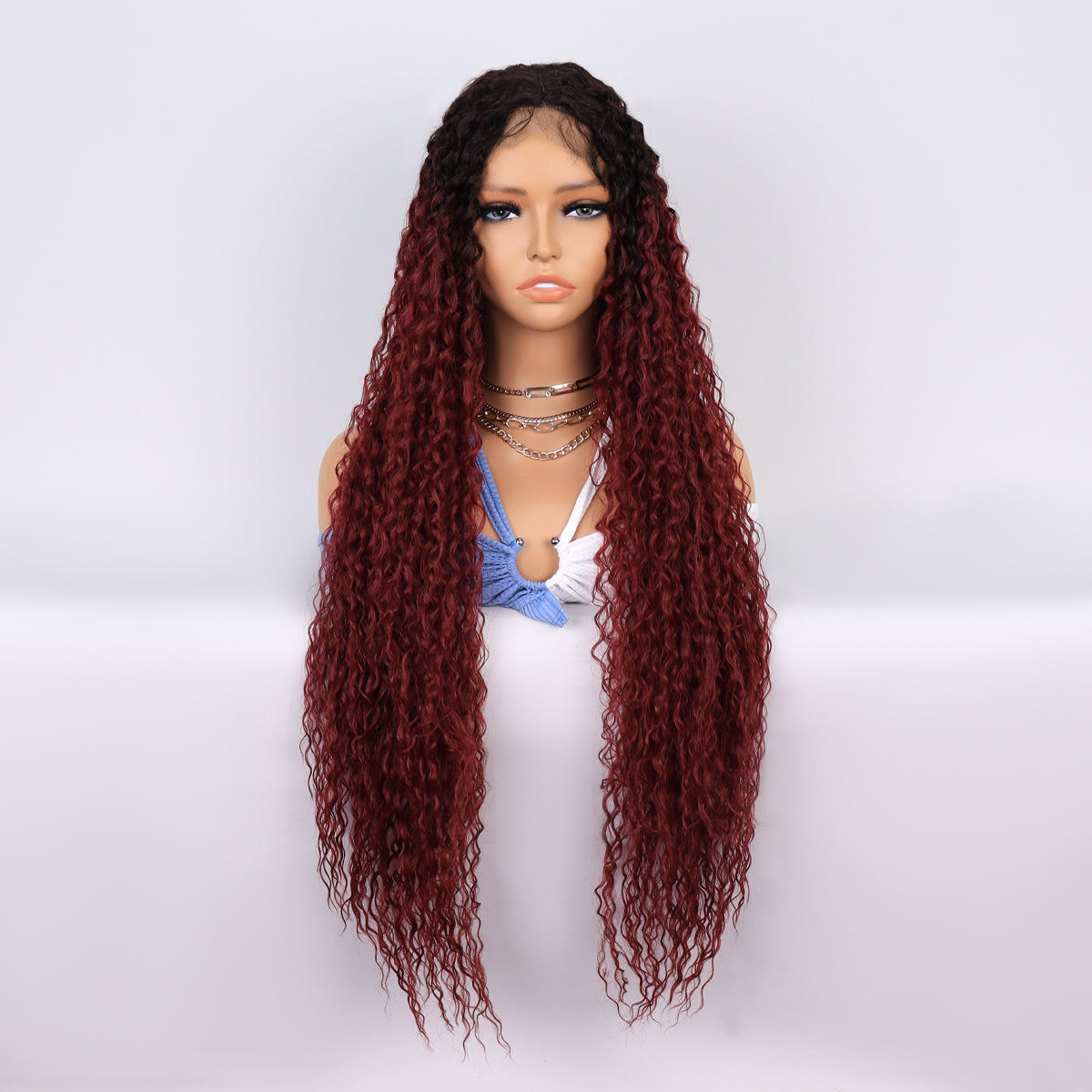 [S48]synthetic hair curly ombre TT2-BUG color long hair wig