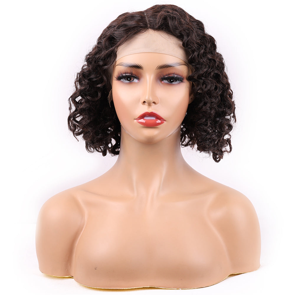 T Lace Deep Wave Bob Human Hair Wig