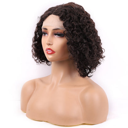 T Lace Italian Curly Bob Human Hair Wig