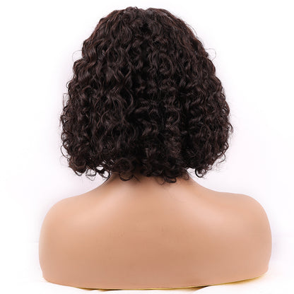 T Lace Italian Curly Bob Human Hair Wig