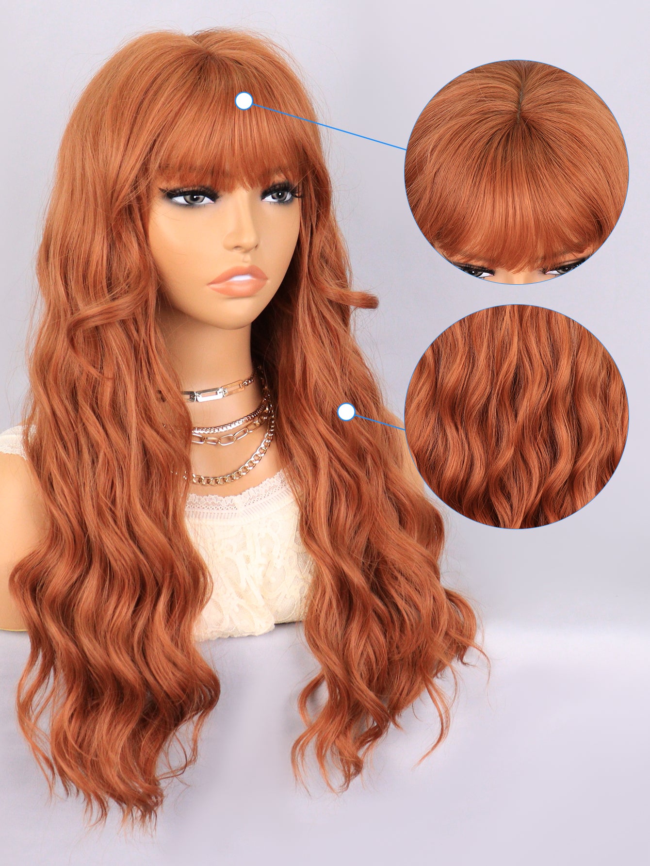 [S73]synthetic hair wavy 439/30A# long synthetic hair wigs for women