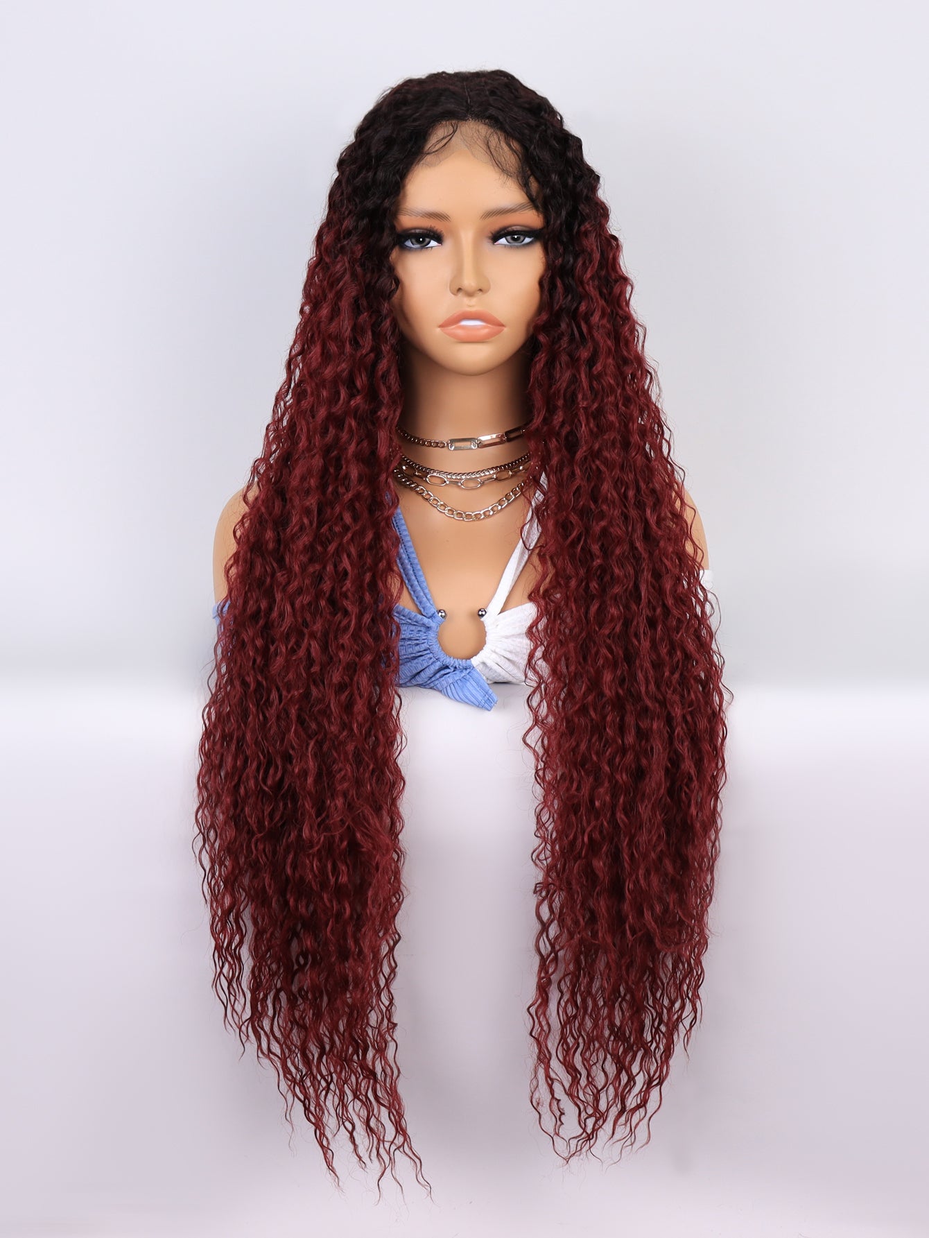 [S48]synthetic hair curly ombre TT2-BUG color long hair wig