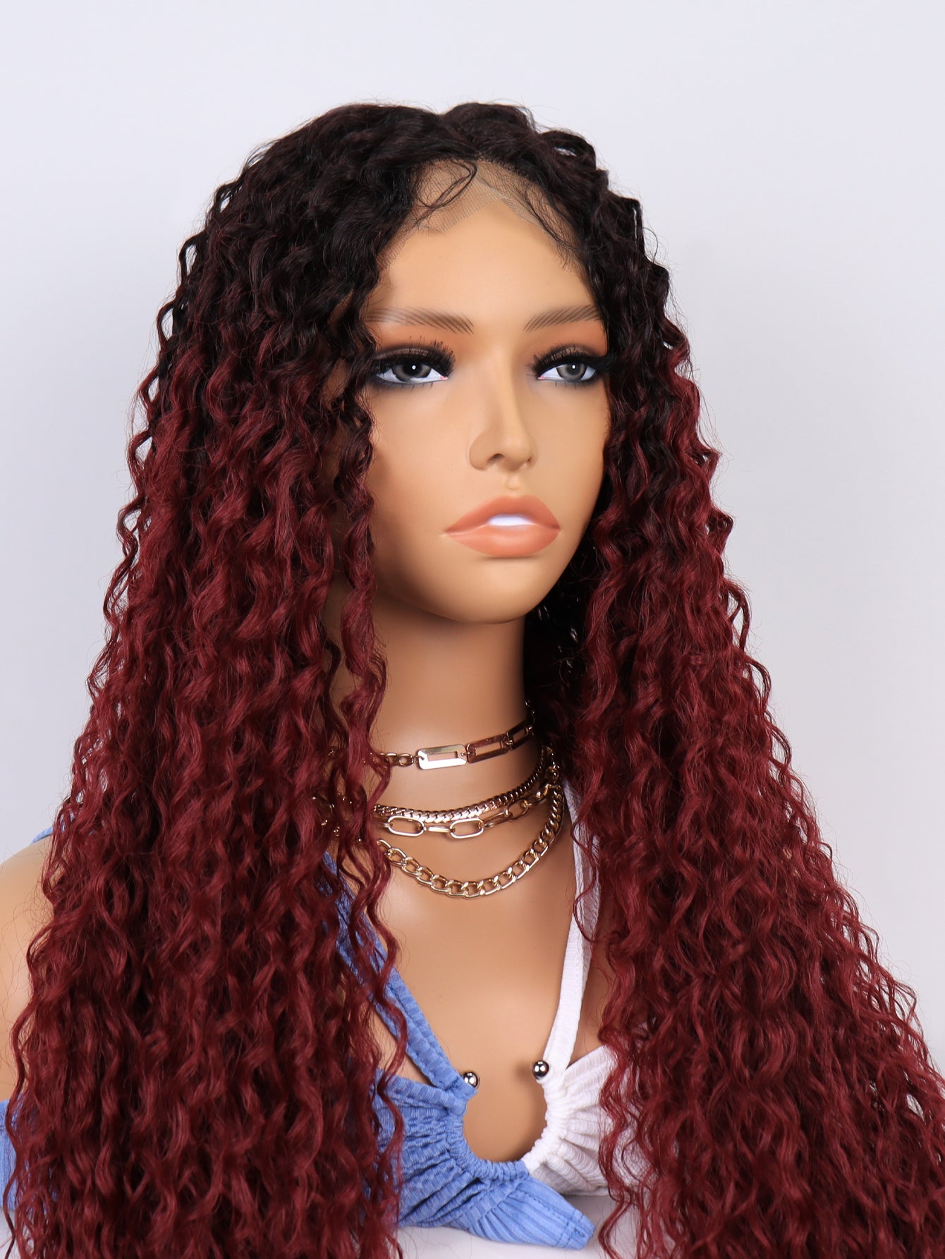 [S48]synthetic hair curly ombre TT2-BUG color long hair wig