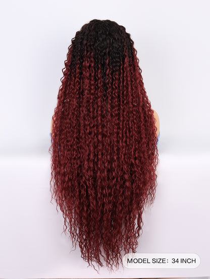 [S48]synthetic hair curly ombre TT2-BUG color long hair wig